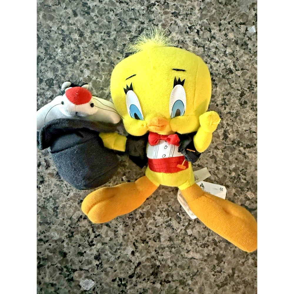 Vintage Looney Tunes Tweety Bird Magician and Sylvester Plush 12" Tall Toy 1998